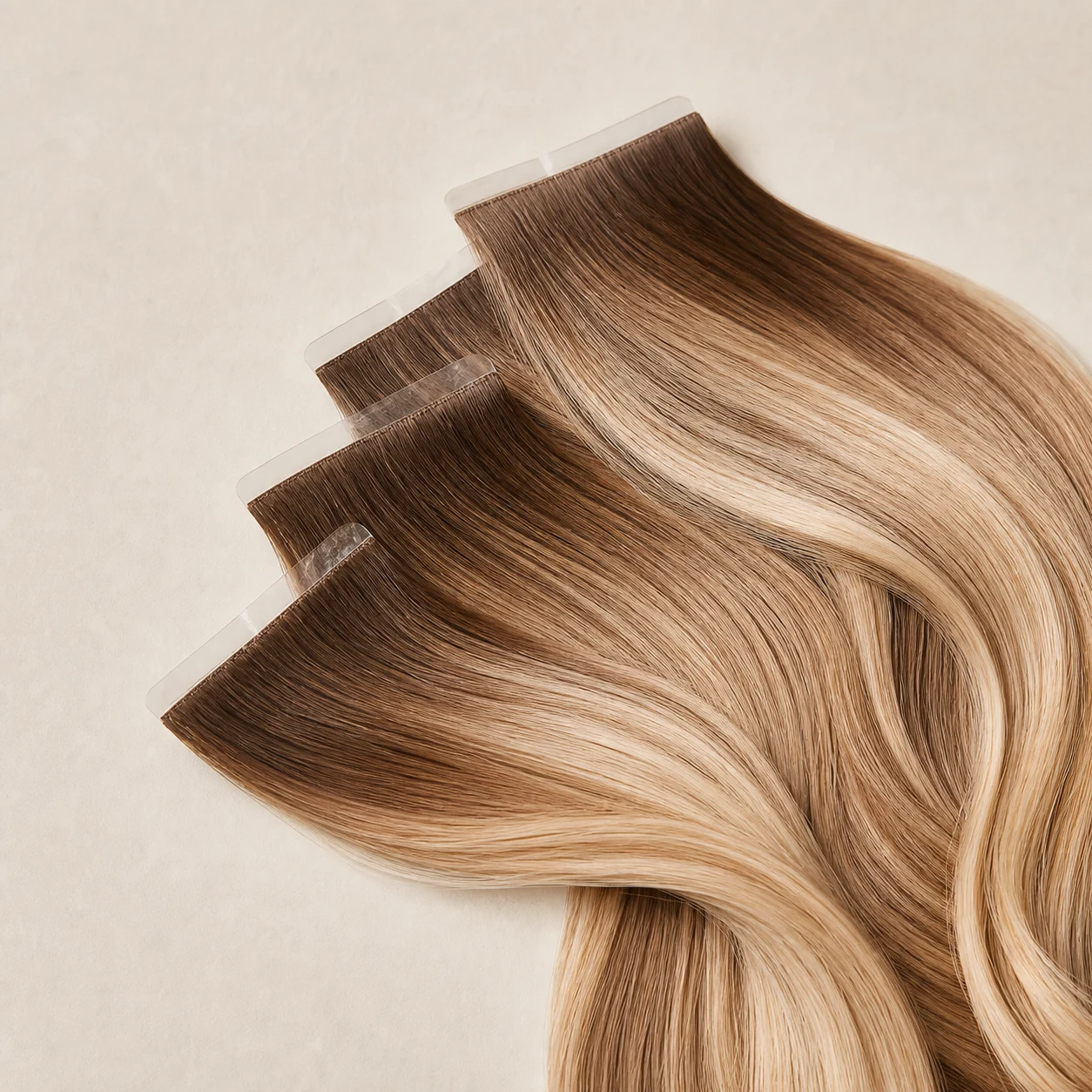 Temporary product mockup for Tape-in extensions